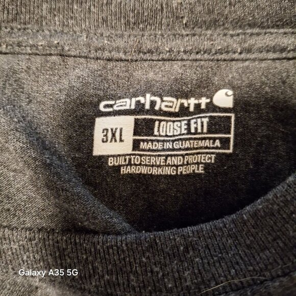 Carhartt Mens Loose Fit Pocket T-Shirt 3XL Dark Gray 60% Cotton 40% Polyester - Picture 4 of 6